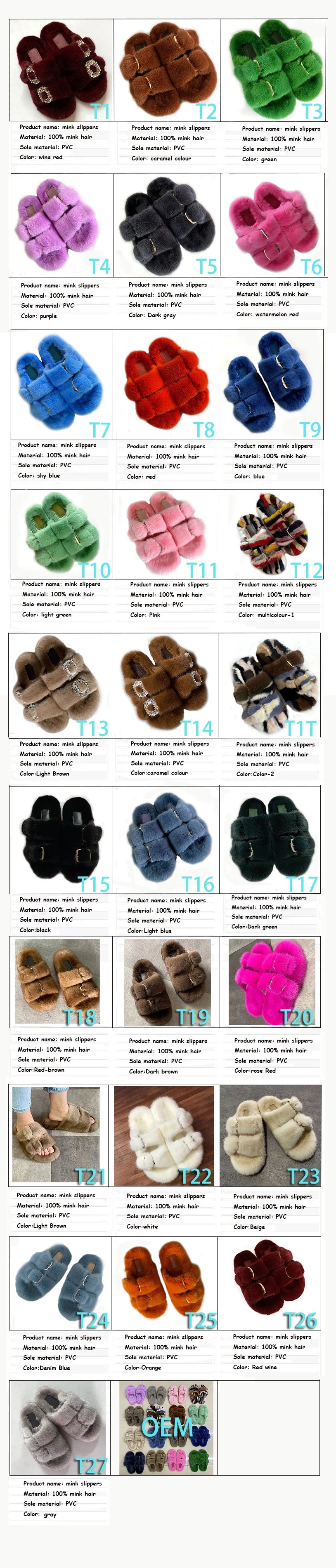 2023 New Fashion Summer Women Luxury Fur Slippers Womens Flat Sandals Mink Fur Outdoor Slippers Slides