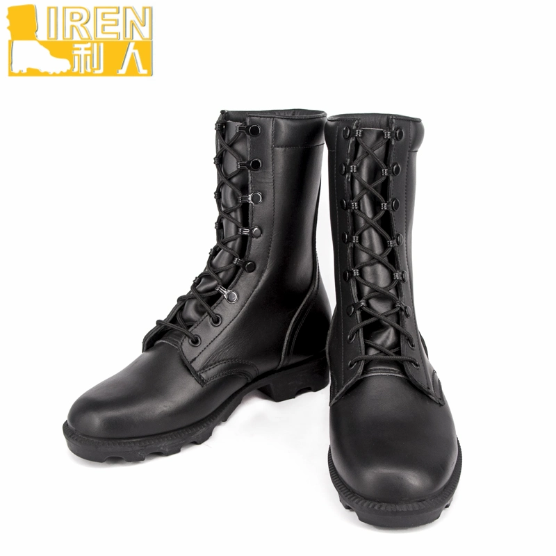 Black Genuine Leather Cheap Italian Military Style Boots