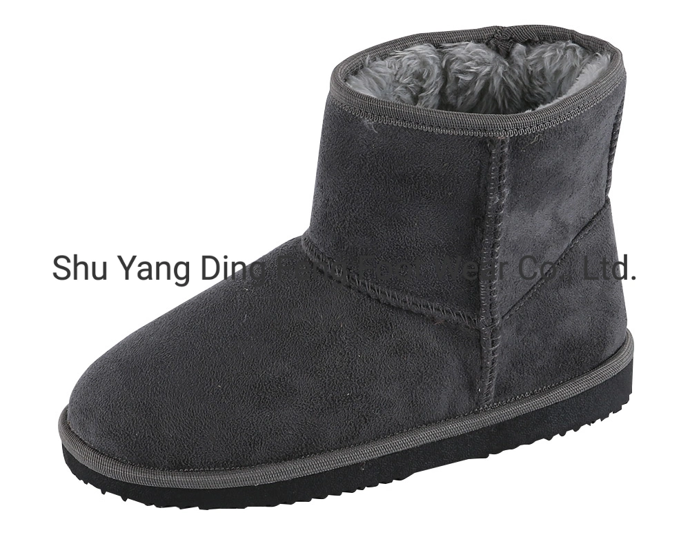 Suede Anti-Skid Snow Boots Rabbit Fur Thickened Inner Lining Warm Shoes