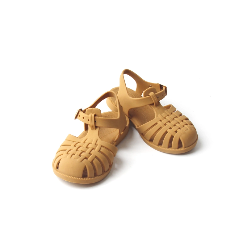 Sample Customization Mustard Jelly Shoes Welly Beach Jelly Sandal for Children