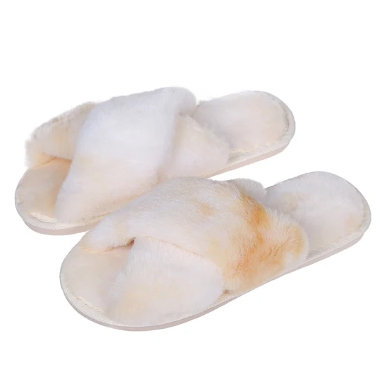 Womens Mens Foam Comfort Fuzzy Plush Lining Slip-on House Slipper