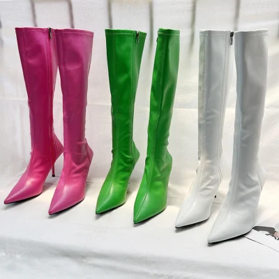 in Stock Candy Color Ankle Boots Winter Warm Soft Short Boots